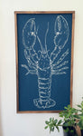 Lobster Linocut (Blue)