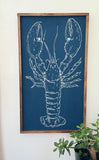 Lobster Linocut (Blue)