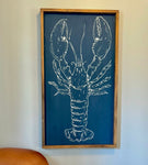 Lobster Linocut (Blue)