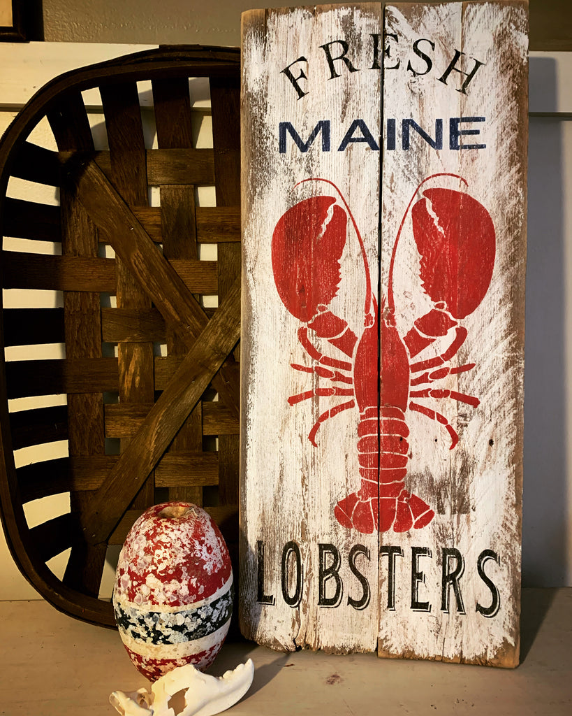 Lobster Wine Glass, Lobster Art, Hand Painted Wine Glass, Maine