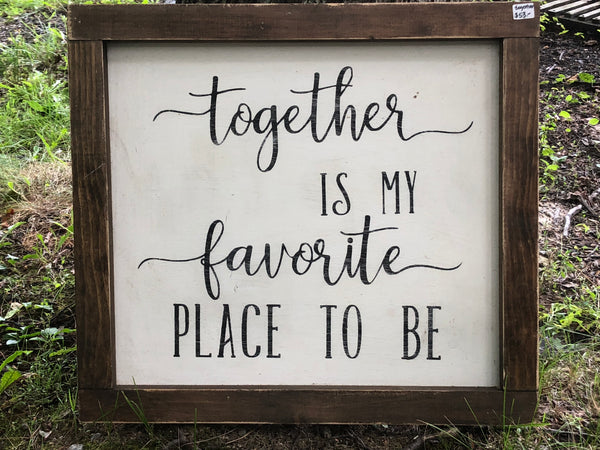 Together Is My Favorite Place To Be - Mini cartello con cornice in legno rustico - Italia